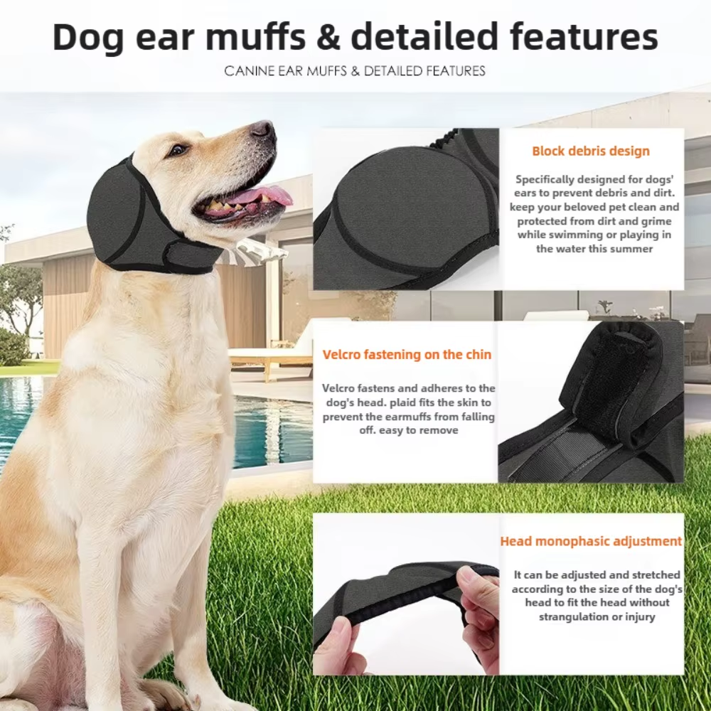Dog Ear Protector for Grooming, Swimming & Noise Anxiety Relief